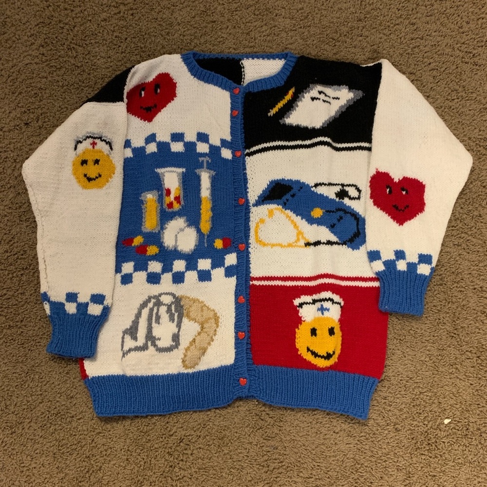 vintage graphic cardigan